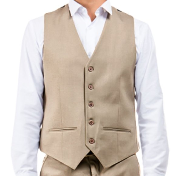 ZeGarie Tailored Fit Suit Separates Vest, Tan (Tailored to Move and Flex) - Picture 2 of 2